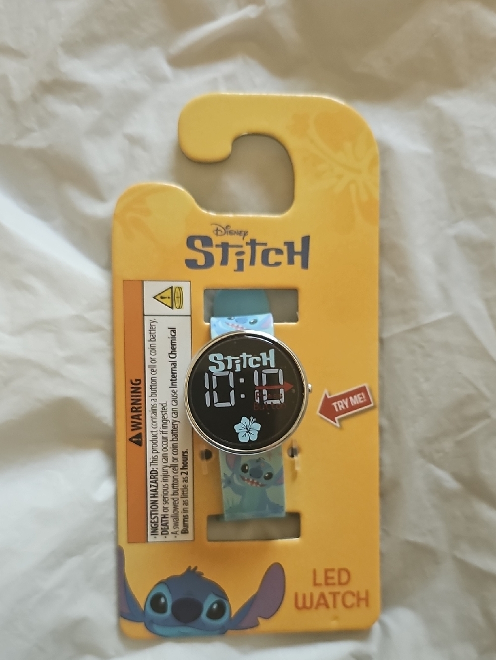 Disney Stitch Kids LED Watch Light Blue New